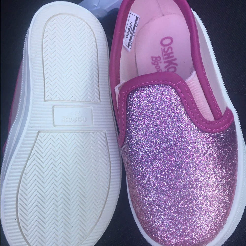 OshKosh B’gosh Toddler Sneakers (Size 6) NWT Pink Sparkle/Glitter Slip-on & Go
